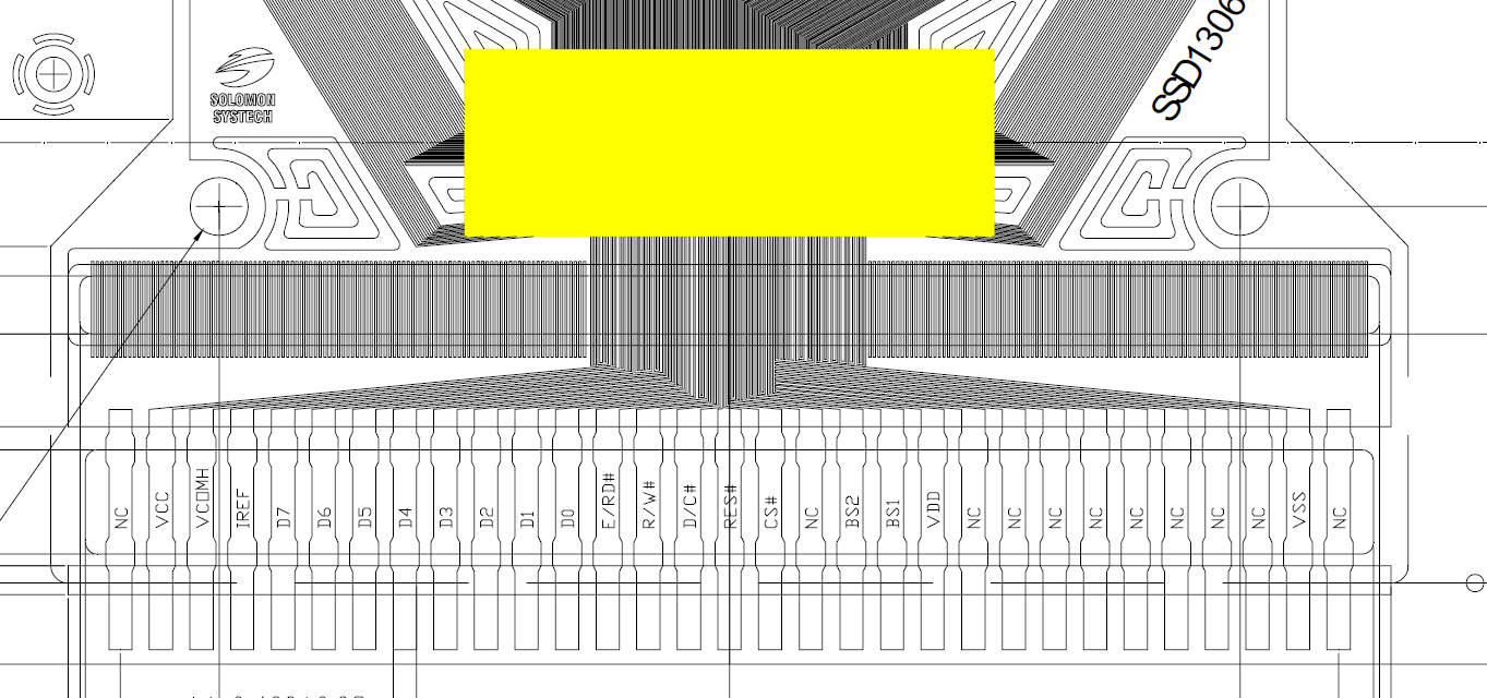 SSD1306 Ribbon Cable Connections